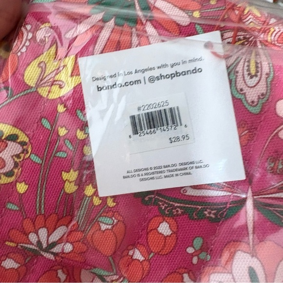 BAN.DO NWT WHAT'S FOR LUNCH? LUNCH BAG MAGIC GARDEN HOT PINK - Picture 7 of 8